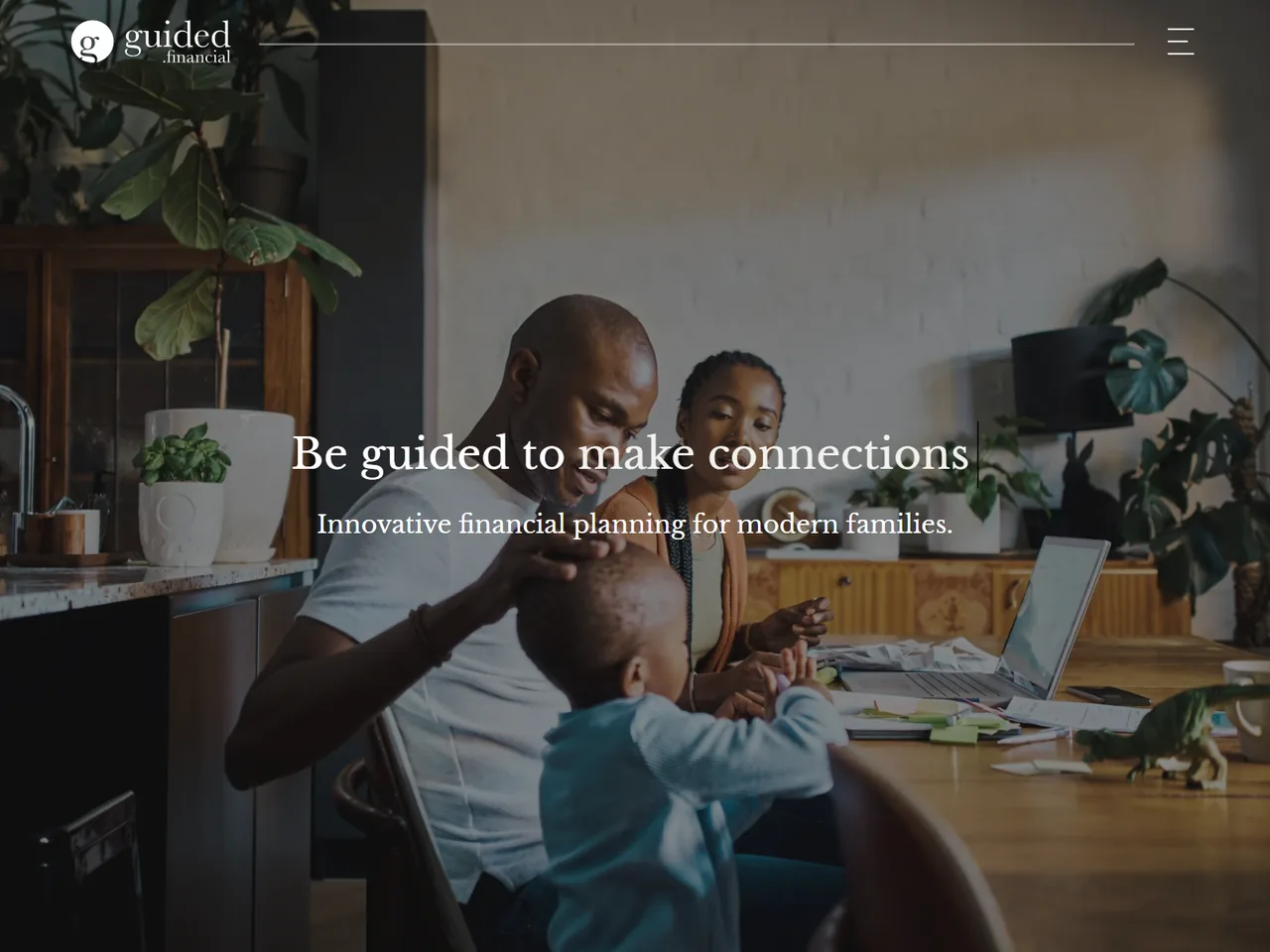 The Guided Financial website’s home page